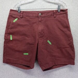 Lululemon Shorts Mens 34 Chino Golf Casual Stretch Flex Flat Front Maroon Red